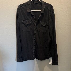 John Varvatos Charcoal Textured Shirt